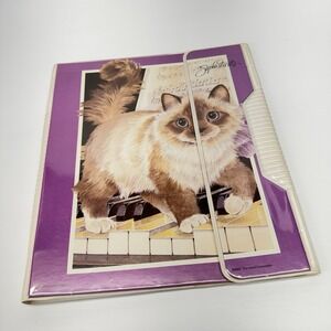 Meade Sophisticats Trapper Keeper Three-ring Binder Cat Kitten Piano 90s